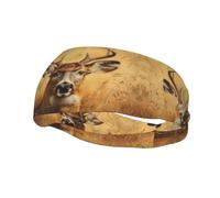 Wild Deer Headband Hair Sweat Headband Head Wrap Hair Non-Slip Stretchable Washable Makeup Headband