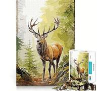 Wild Deer Jigsaw Puzzle 1000 Piece Mind Train Fun Burr Free Clean Cut Pieces Absorbing Activity for Quiet Nights (50x75cm)