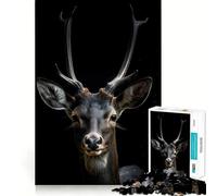 Wild Deer Portrait 1000 Piece Adult Puzzles Mental Focus Game High Accuracy Cutting Craft Bonding Activity for Loved Ones (50x75cm)