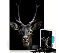 Wild Deer Portrait Jigsaw Puzzles1000 Pieces Cognitive Train Fun Flawless Interlocking Pieces Birthday Gift Brain Teaser Toy (38x52cm)