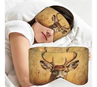 Wild Deer Print Full Coverage Sleep Mask,Eye Mask Portable for Travel Office Nap Shift Work