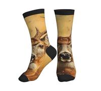 Wild Deer Print Running Socks,Stance Socks For Men,Athletic Crew Socks,For Work And Recreation