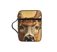 Wild Deer Print Soft Bible Storage Bag Scripture Holder Waterproof for Worship Travel Devotional