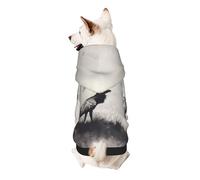 Wild Deer Printed Dog Hoodie Soft Dog Sweatshirt Cute Cat Dog Clothes for Small Dogs Kitten Puppy, M