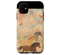 Wild Desert Horses Running Free Pastel Western Aesthetic Case for iPhone 11