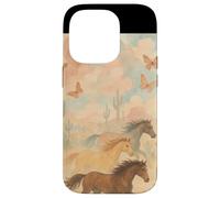 Wild Desert Horses Running Free Pastel Western Aesthetic Case for iPhone 14 Pro