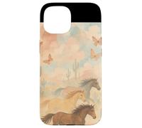 Wild Desert Horses Running Free Pastel Western Aesthetic Case for iPhone 15