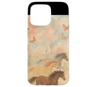 Wild Desert Horses Running Free Pastel Western Aesthetic Case for iPhone 15 Pro Max