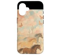 Wild Desert Horses Running Free Pastel Western Aesthetic Case for iPhone 16