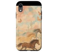 Wild Desert Horses Running Free Pastel Western Aesthetic Case for iPhone XR