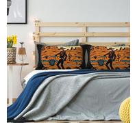 Wild Desert with Cowboys Standard Pillowcases 20x12in Sets of 1, Ultra Soft Microfiber Plush Pillow Cases Comfort Decorative Throw Pillow Cover with Hidden Zipper for Bedroom, Sofa, Couch