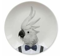 Wild Dining Dinner Plate I Funny Dinner Plate I 100% Ceramic I 9-inch Plate I Funny Plate with Goofy Pet Print I Novelty Tableware | Gift Idea Students | Dishwasher Microwave and Food Safe (Cockatoo)