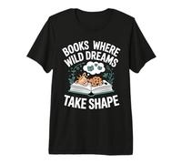 Wild Dreams Reading Giraffe Book Reader Zoo Animals Kids Premium T-Shirt
