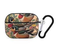 Wild Duck Branches Trees Compatible with Airpod Pro Case Cover Skin with Keychain