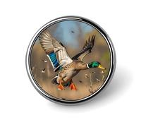Wild Ducks And Tree Round Lapel Pins Backpack Pin Cute Brooch Decoration Brooches for Women Men Fashion Button Badges for Hat Backpacks Purses Jackets Shirt Suit