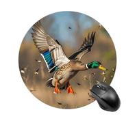 Wild Ducks and Tree Round Mouse Pad 7.8 Inch, Portable Gaming Mouse Mat with Non-Slip Rubber Base & Smooth Surface, Waterproof Mousepad for PC, Laptop, Computer, Office, Home