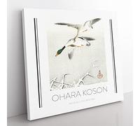 Wild Ducks In Flight By Ohara Koson Exhibition Museum Asian Japanese Canvas Wall Art Print Ready to Hang, Framed Picture for Living Room Bedroom Home Office Décor, 50x50 cm (20x20 Inch)