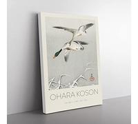 Wild Ducks In Flight By Ohara Koson Exhibition Museum Asian Japanese Canvas Wall Art Print Ready to Hang, Framed Picture for Living Room Bedroom Home Office Décor, 60x40 cm (24x16 Inch)