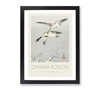 Wild Ducks In Flight By Ohara Koson Exhibition Museum Asian Japanese Framed Print | A3 Black Framed Wall Art | Ready to Hang | Asian Animal Picture | Living Room Bedroom Lounge Office