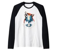 Wild Echoes Howling Wolf Forest Reflection Raglan Baseball Tee
