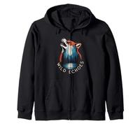 Wild Echoes Howling Wolf Forest Reflection Zip Hoodie