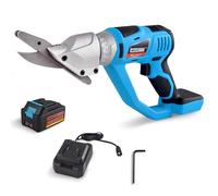 Wild Edge Cement Board Cutter, 20 Volt Battery Powered Hardie Board Cutter for Fiber Cement Siding, Tile Backer Board with 360 Degree Swivel Head, 2.0 Ah Battery and Wall-Mounted Charger