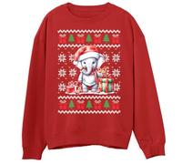 Wild Elephant Christmas Sweatshirt Festive Adorable Christmas Jumper for Boys Girls Ugly Xmas Sweater for Children, 7-8 Years, Red