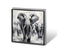 Wild Elephant Family Custom Lapel Pins Square Brooch Tie Suit Dress Accessories for Men Women Wedding Birthday