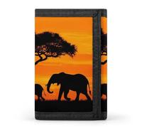 Wild Elephant Family Wallet Slim Trifold Purse Card Holder Money Pouch Organizer Wallets