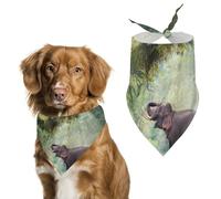 Wild Elephant in Beautiful Forests Dog Bandanas Puppy Cat Kerchief Scarf Pet Triangle Bandana for Christmas