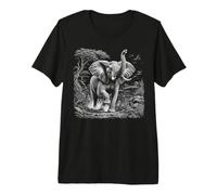 Wild Elephant in Natural Premium T-Shirt