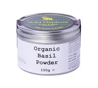 Wild Elephant Organic Basil Powder 100g - 100% Pure Ground Basil, No Additives - For Pesto, Pasta & Italian Cooking - Packed in UK