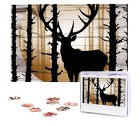 Wild Elk Black Stripe Puzzles for Adults 1000 Pieces, Wooden Puzzle Personalized Jigsaw Puzzles from Photos, Challenging Puzzle Art Painting Home Decor Birthday Party Gift (29.5" x 19.7")