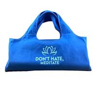 Wild Essentials Yoga Bag, Balance, Exercise tote, large mat carrier with shoulder strap and inside pocket, fits most yoga mats, Rugged 10 ounce, recycled cotton canvas (Blue-Don’t Hate Meditate)