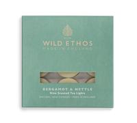 Wild Ethos Scented Tea Lights - Natural Wax - Long Lasting & Blended Natural Essential Oils - Pack of 9 - Made in The UK - Select Your Scent (Bergamot & Nettle)