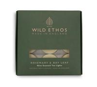 Wild Ethos Scented Tea Lights - Natural Wax - Long Lasting & Blended Natural Essential Oils - Pack of 9 - Made in The UK - Select Your Scent (Rosemary & Bay Leaf)