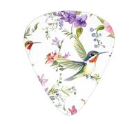 Wild Exotic Birds And Flowers Guitar Picks Gift Set - Smooth Durable Plectrums For Acoustic, Electric & Bass Guitar, Perfect Present For Guitar Lovers & Musicians