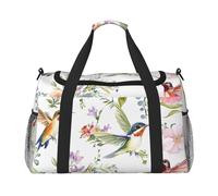 Wild Exotic Birds and Flowers Water-Resistant Travel Duffel Bag Compact Sports, Gym & Weekend Tote for Men & Women