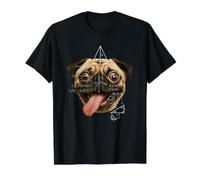 Wild Eyed Pug Dog Math Meme Parody Value Graphic T-Shirt, Men, Black, M