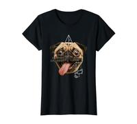 Wild Eyed Pug Dog Math Meme Parody Value Graphic T-Shirt, Women, Black, S