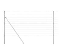 Wild Fence with Spikes Mesh Silver Galvanised Steel Outdoor Post Set vidaXL