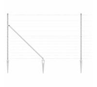 Wild Fence with Spikes Mesh Silver Galvanised Steel Outdoor Post Set vidaXL