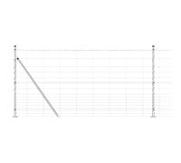 Wild Fence with Spikes Mesh Silver Galvanised Steel Outdoor Post Set vidaXL