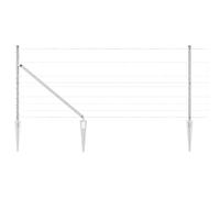 Wild Fence with Spikes Mesh Silver Galvanised Steel Outdoor Post Set vidaXL