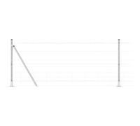 Wild Fence with Spikes Mesh Silver Galvanised Steel Outdoor Post Set vidaXL