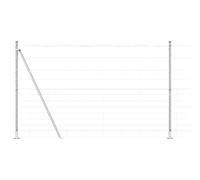 Wild Fence with Spikes Mesh Silver Galvanised Steel Outdoor Post Set vidaXL