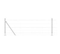 Wild Fence with Spikes Mesh Silver Galvanised Steel Outdoor Post Set vidaXL