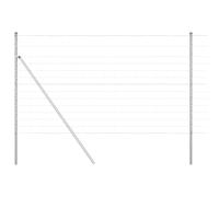 Wild Fence with Spikes Mesh Silver Galvanised Steel Outdoor Post Set vidaXL