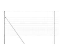 Wild Fence with Spikes Mesh Silver Galvanised Steel Outdoor Post Set vidaXL