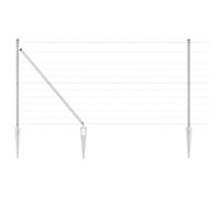 Wild Fence with Spikes Mesh Silver Galvanised Steel Outdoor Post Set vidaXL